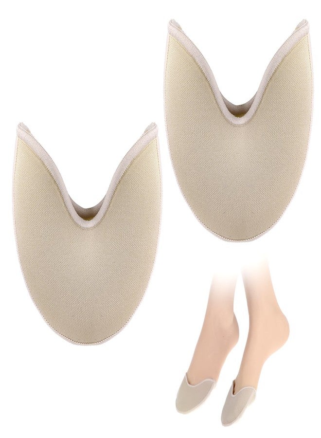 Sibba Toe Pouches Pads 2 Pcs Ballet Dance Pointe Pads Shoe Socks Knitted Fabric Toe Cap Cover Wrapped Protector Cushion Women Ball-of-Foot Cushions Anti-Slip Toe Half Socks Insoles - Image 1